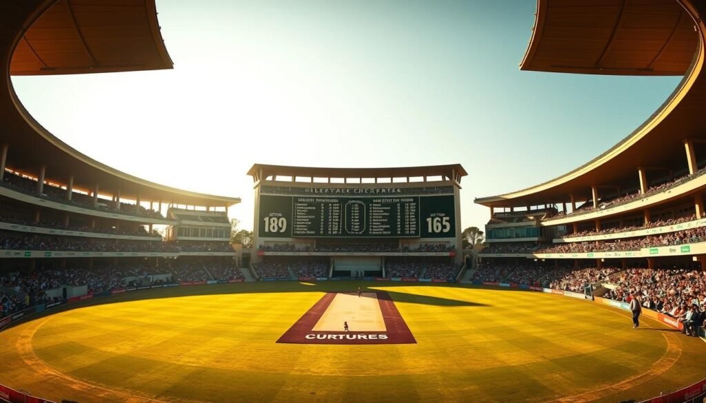 A-sweeping-panoramic-view-of-a-hallowed-cricket-stadium-with-the-pitch-at-the-center-bathed-1024x585 "10 Career Milestones of Legend Virat Kohli"
